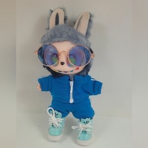 Labubu Doll Outfit with Addidas Sneakers and Sunglasses